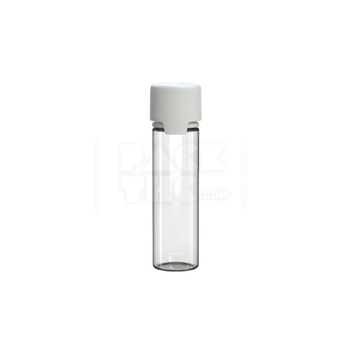 60ML AVIATOR CR BOTTLE WITH FRICTION FIT CLOSURE & TAMPER EVIDENT BREAK-OFF BAND (CLEAR NATURAL BOTTLE WITH OPAQUE WHITE CLOSURE) - (500 count)