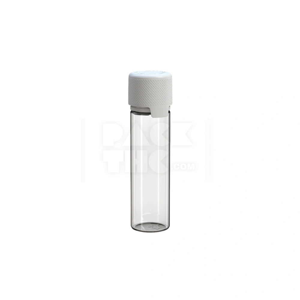 60ML AVIATOR CR BOTTLE WITH FRICTION FIT CLOSURE & TAMPER EVIDENT BREAK-OFF BAND (CLEAR NATURAL BOTTLE WITH OPAQUE WHITE CLOSURE) - (500 count)