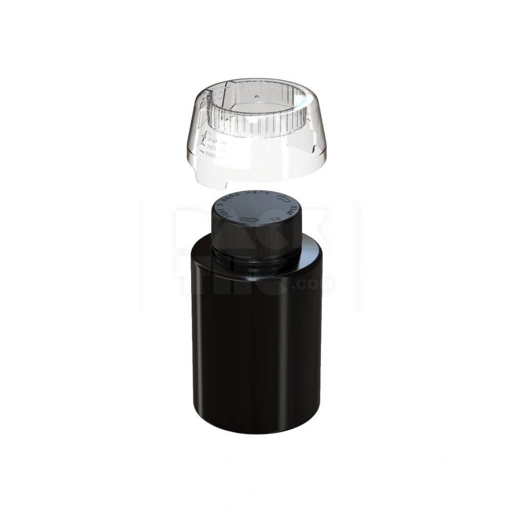 500ML AVIATOR CR BASE BOTTLE WITH INTERGRATED LINER &TAMPER EVIDENT BREAK-OFF BAND & DOSING CUP (OPAQUE BLACK BOTTLE, OPAQUE BLACK CLOSURE WITH CLEAR NATURAL DOSING CUP) - (60 count)