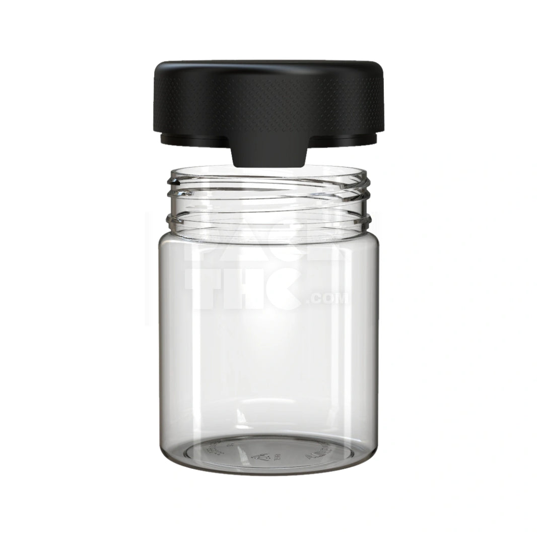 image 18.5OZ (550CC) AVIATOR CR XL CONTAINER WITH INTEGRATED LINER & TAMPER EVIDENT BREAK-OFF BAND (CLEAR NATURAL CONTAINER WITH OPAQUE BLACK CLOSURE) - (60 count)