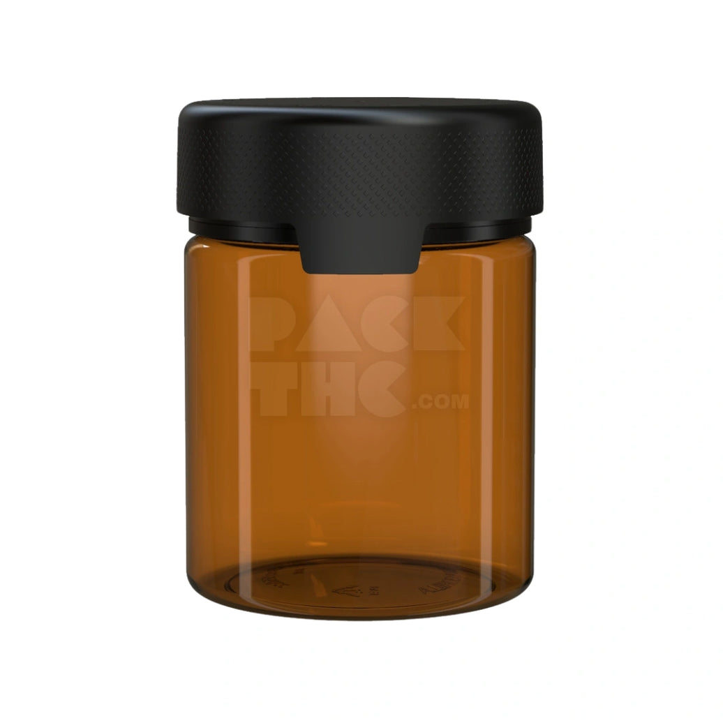 18.5OZ (550CC) AVIATOR CR XL CONTAINER WITH INTEGRATED LINER & TAMPER EVIDENT BREAK-OFF BAND (TRANSLUCENT AMBER CONTAINER WITH OPAQUE BLACK CLOSURE) - (60 count)