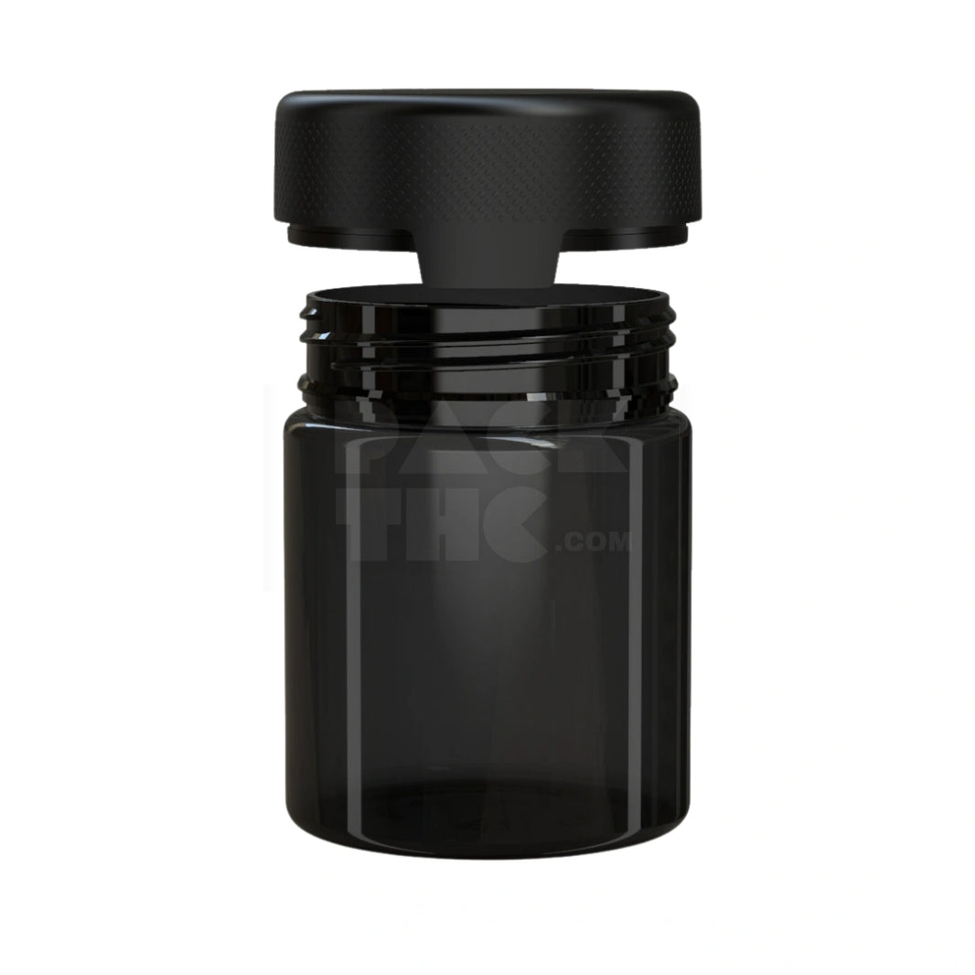 image 18.5OZ (550CC) AVIATOR CR XL CONTAINER WITH INTEGRATED LINER & TAMPER EVIDENT BREAK-OFF BAND (TRANSLUCENT BLACK CONTAINER WITH OPAQUE BLACK CLOSURE) - (60 count)