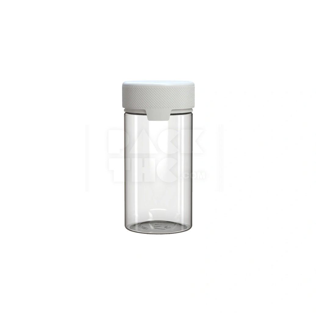 6OZ (180CC) AVIATOR CR CONTAINER WITH INTEGRATED LINER & TAMPER EVIDENT BREAK-OFF BAND (CLEAR NATURAL CONTAINER WITH OPAQUE WHITE CLOSURE) - (300 count)