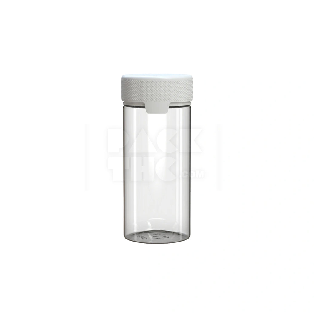 8OZ (240CC) AVIATOR CR CONTAINER WITH INTEGRATED LINER & TAMPER EVIDENT BREAK-OFF BAND (CLEAR NATURAL CONTAINER WITH OPAQUE WHITE CLOSURE) - (200 count)