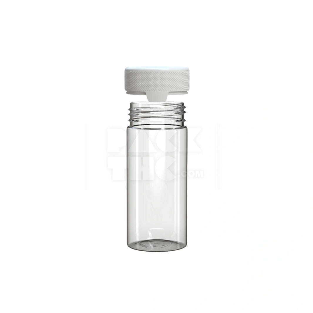 image 8OZ (240CC) AVIATOR CR CONTAINER WITH INTEGRATED LINER & TAMPER EVIDENT BREAK-OFF BAND (CLEAR NATURAL CONTAINER WITH OPAQUE WHITE CLOSURE) - (200 count)