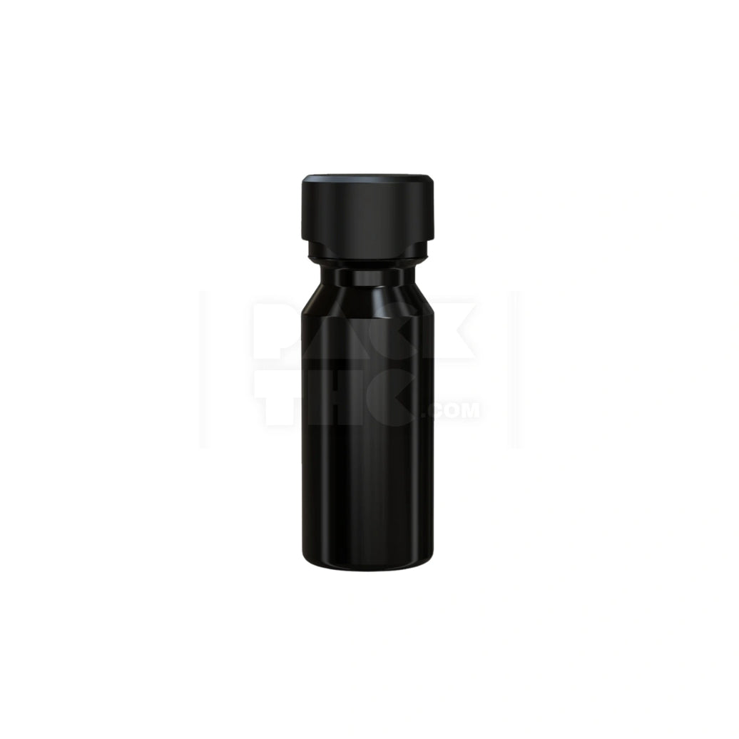 60ML AVIATOR CR SHOT BOTTLE WITH FRICTION FIT CLOSURE & TAMPER BREAK-OFF BAND (OPAQUE BLACK BOTTLE WITH OPAQUE BLACK CLOSURE) - (500 count)
