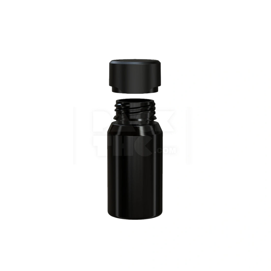 image 60ML MINI AVIATOR CR SHOT BOTTLE WITH FRICTION FIT CLOSURE & TAMPER BREAK-OFF BAND (OPAQUE BLACK BOTTLE WITH OPAQUE BLACK CLOSURE) - (500 count)