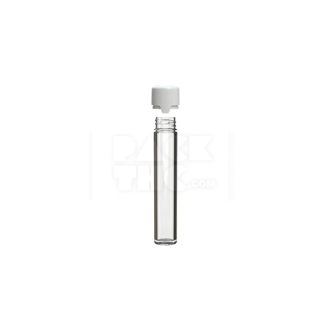 100mm aviator cr tube flat bottom clear natural white cap 500 count