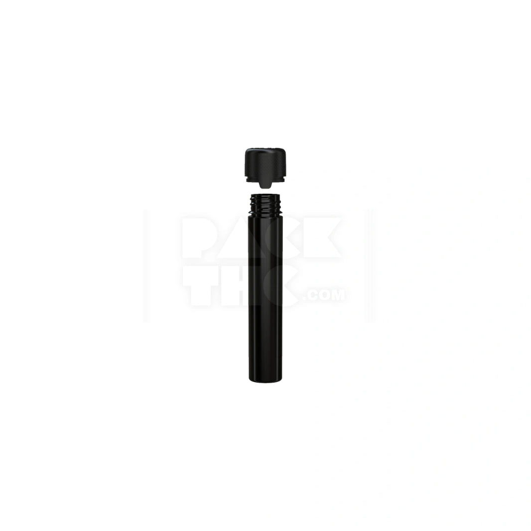 image 100MM AVIATOR CR TUBE FLAT BOTTOM WITH INTEGRATED LINER & TAMPER EVIDENT BREAK-OFF BAND (OPAQUE BLACK TUBE WITH OPAQUE BLACK CLOSURE) - (500 count)