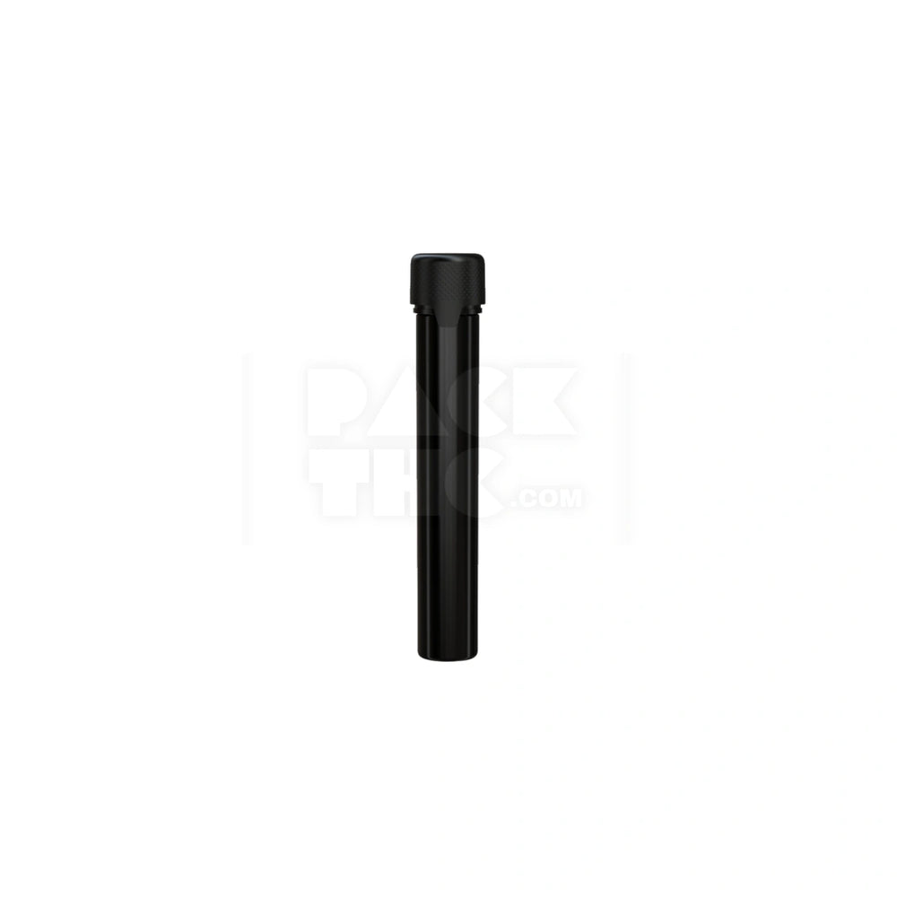 115MM AVIATOR TUBE FLAT BOTTOM WITH INTEGRATED LINER & TAMPER EVIDENT BREAK-OFF BAND (OPAQUE BLACK TUBE WITH OPAQUE BLACK CLOSURE) - (500 count)