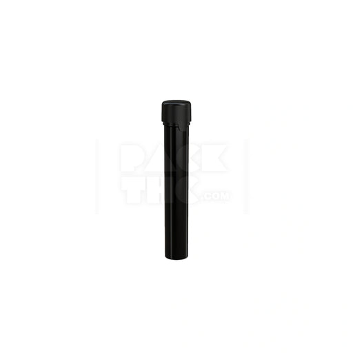 115MM AVIATOR TUBE FLAT BOTTOM WITH INTEGRATED LINER & TAMPER EVIDENT BREAK-OFF BAND (OPAQUE BLACK TUBE WITH OPAQUE BLACK CLOSURE) - (500 count)