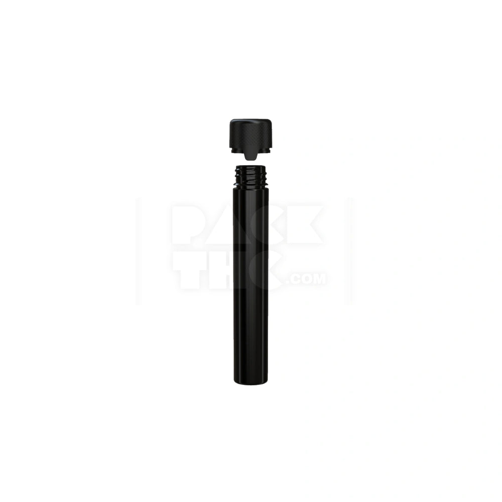 115MM AVIATOR TUBE FLAT BOTTOM WITH INTEGRATED LINER & TAMPER EVIDENT BREAK-OFF BAND (OPAQUE BLACK TUBE WITH OPAQUE BLACK CLOSURE) - (500 count)