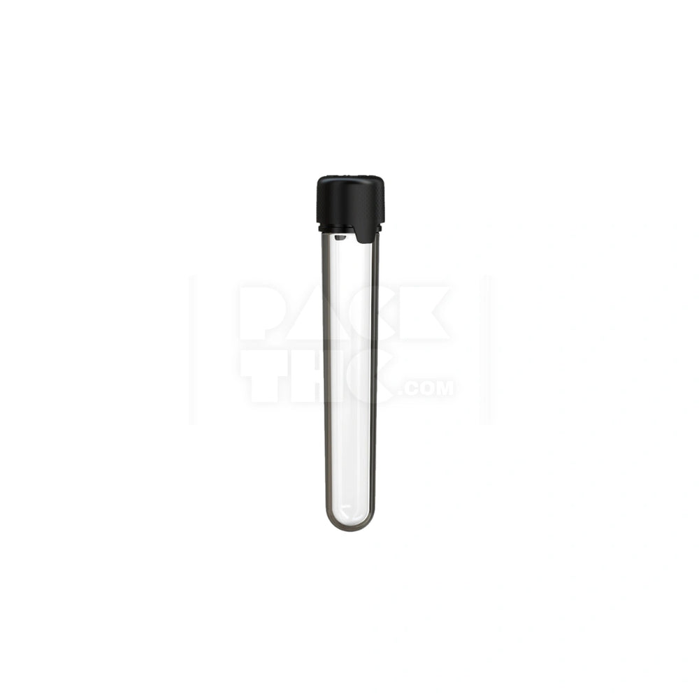 120MM AVIATOR CR TUBE WITH INTEGRATED LINER & TAMPER EVIDENT BREAK-OFF BAND (CLEAR NATURAL TUBE WITH OPAQUE BLACK CLOSURE) - (500 count)