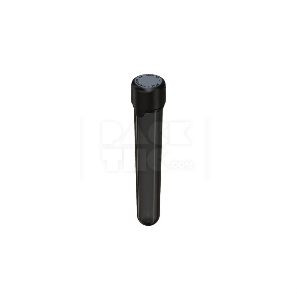120MM AVIATOR CR TUBE WITH INTEGRATED LINER & TAMPER EVIDENT BREAK-OFF BAND (TRANSLUCENT BLACK TUBE WITH OPAQUE BLACK CLOSURE) - (500 count)
