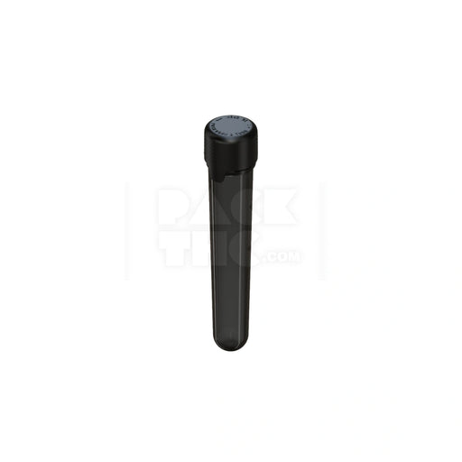 120MM AVIATOR CR TUBE WITH INTEGRATED LINER & TAMPER EVIDENT BREAK-OFF BAND (TRANSLUCENT BLACK TUBE WITH OPAQUE BLACK CLOSURE) - (500 count)