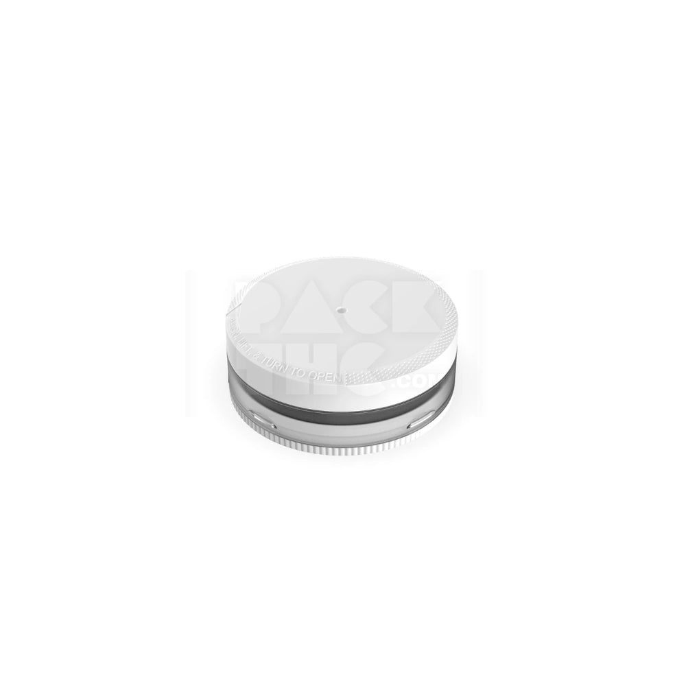 40G CHUBBY GORILLA® DUAL COMPARTMENT POUCH CONTAINER WITH CR UPPER CLOSURE (STANDARD MATTE NATURAL CONTAINER WITH OPAQUE WHITE CLOSURES) - (600 count)