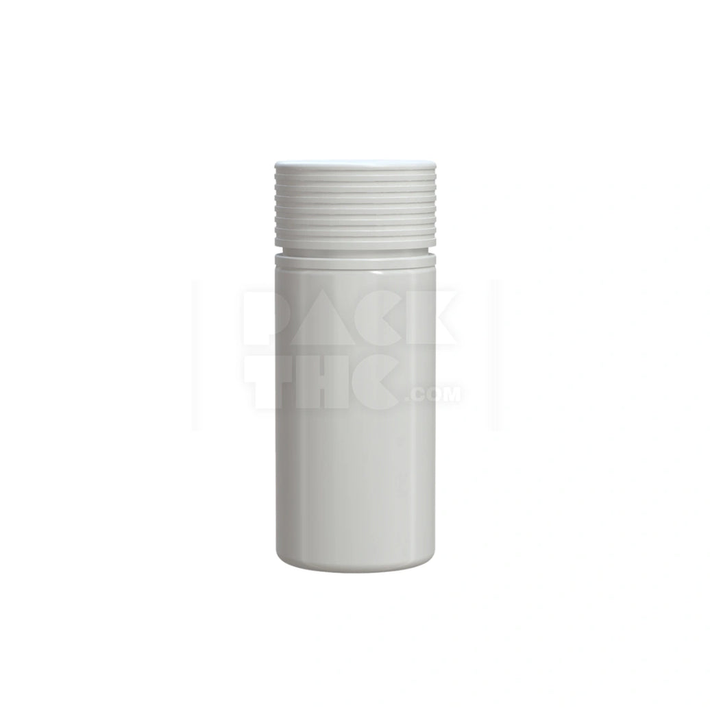 100ML SPIRAL CR BOTTLE WITH FRICTION FIT CLOSURE & TAMPER EVIDENT BREAK-OFF BAND (OPAQUE WHITE BOTTLE WITH OPAQUE WHITE CLOSURE) - (400 count)