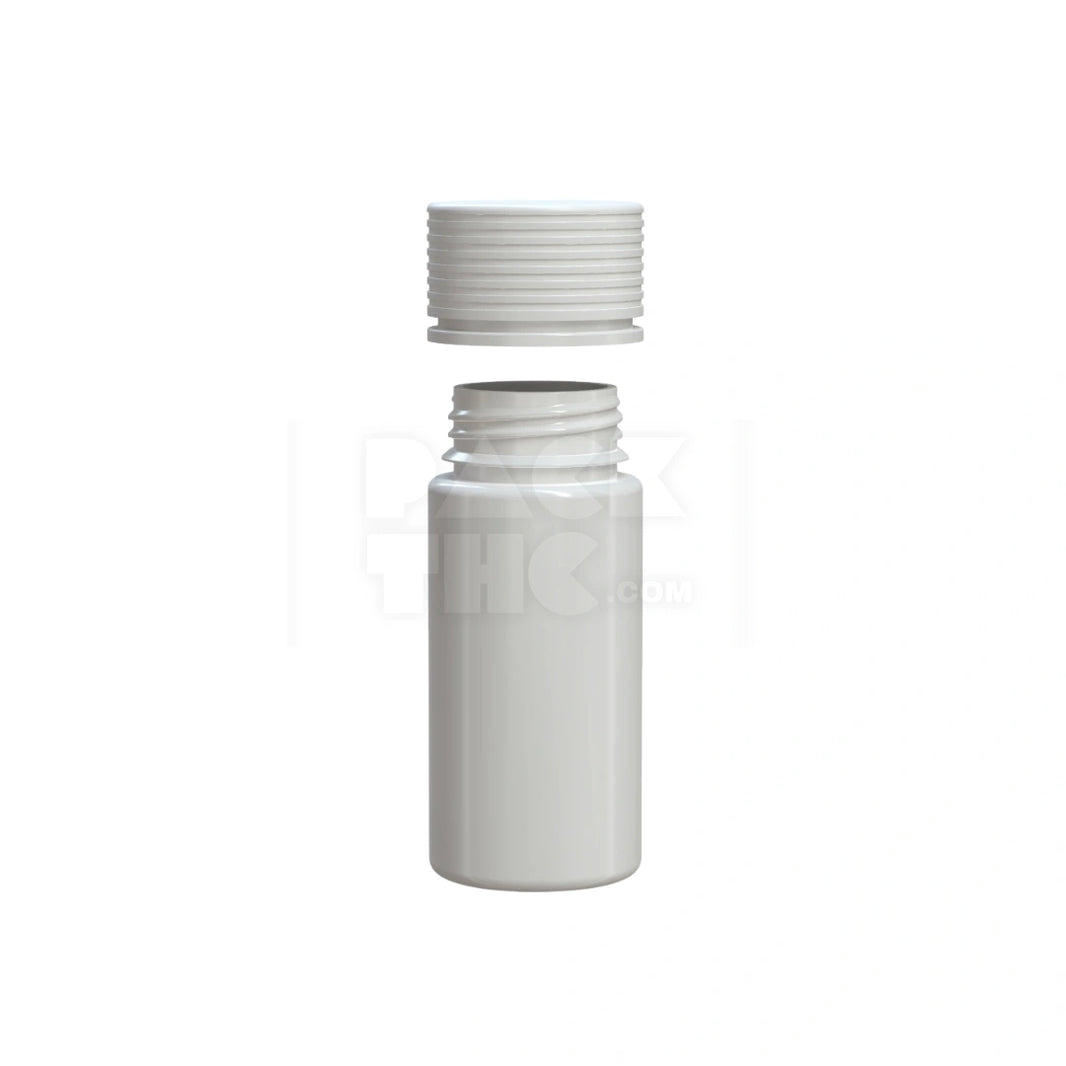 image 100ML SPIRAL CR BOTTLE WITH FRICTION FIT CLOSURE & TAMPER EVIDENT BREAK-OFF BAND (OPAQUE WHITE BOTTLE WITH OPAQUE WHITE CLOSURE) - (400 count)