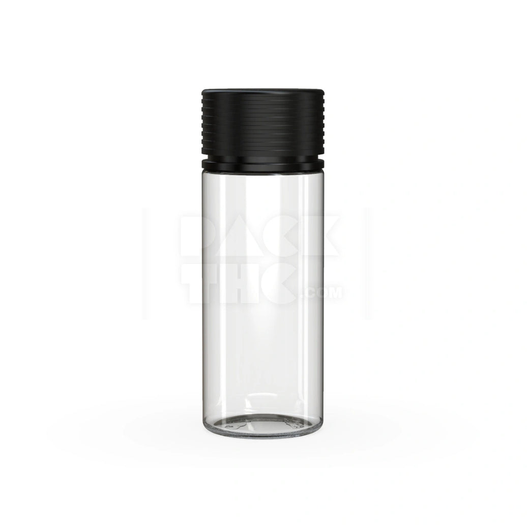 120ML SPIRAL CR BOTTLE WITH FRICTION FIT CLOSURE & TAMPER EVIDENT BREAK-OFF BAND (CLEAR NATURAL BOTTLE WITH OPAQUE BLACK CLOSURE) - (400 count)
