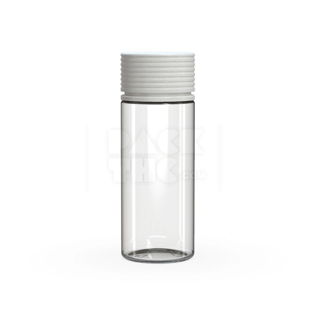 120ML SPIRAL CR BOTTLE WITH FRICTION FIT CLOSURE & TAMPER EVIDENT BREAK-OFF BAND (CLEAR NATURAL BOTTLE WITH OPAQUE WHITE CLOSURE) - (400 count)