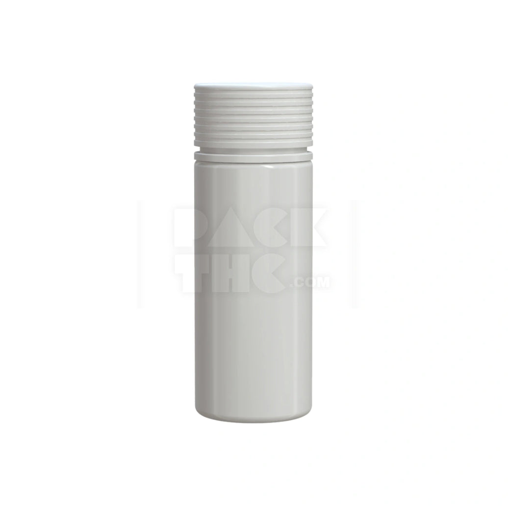 120ML SPIRAL CR BOTTLE WITH FRICTION FIT CLOSURE & TAMPER EVIDENT BREAK-OFF BAND (OPAQUE WHITE BOTTLE WITH OPAQUE WHITE CLOSURE) - (400 count)