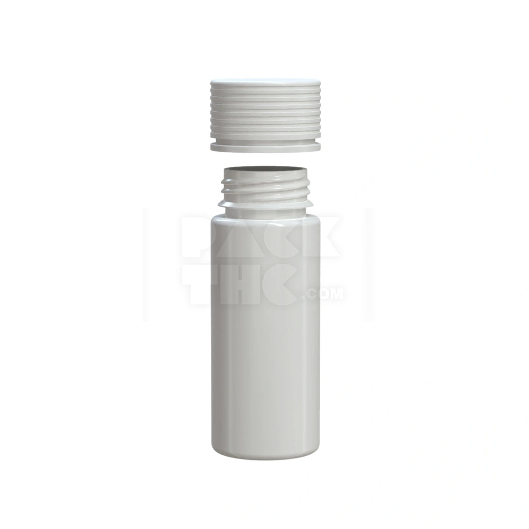image 120ML SPIRAL CR BOTTLE WITH FRICTION FIT CLOSURE & TAMPER EVIDENT BREAK-OFF BAND (OPAQUE WHITE BOTTLE WITH OPAQUE WHITE CLOSURE) - (400 count)