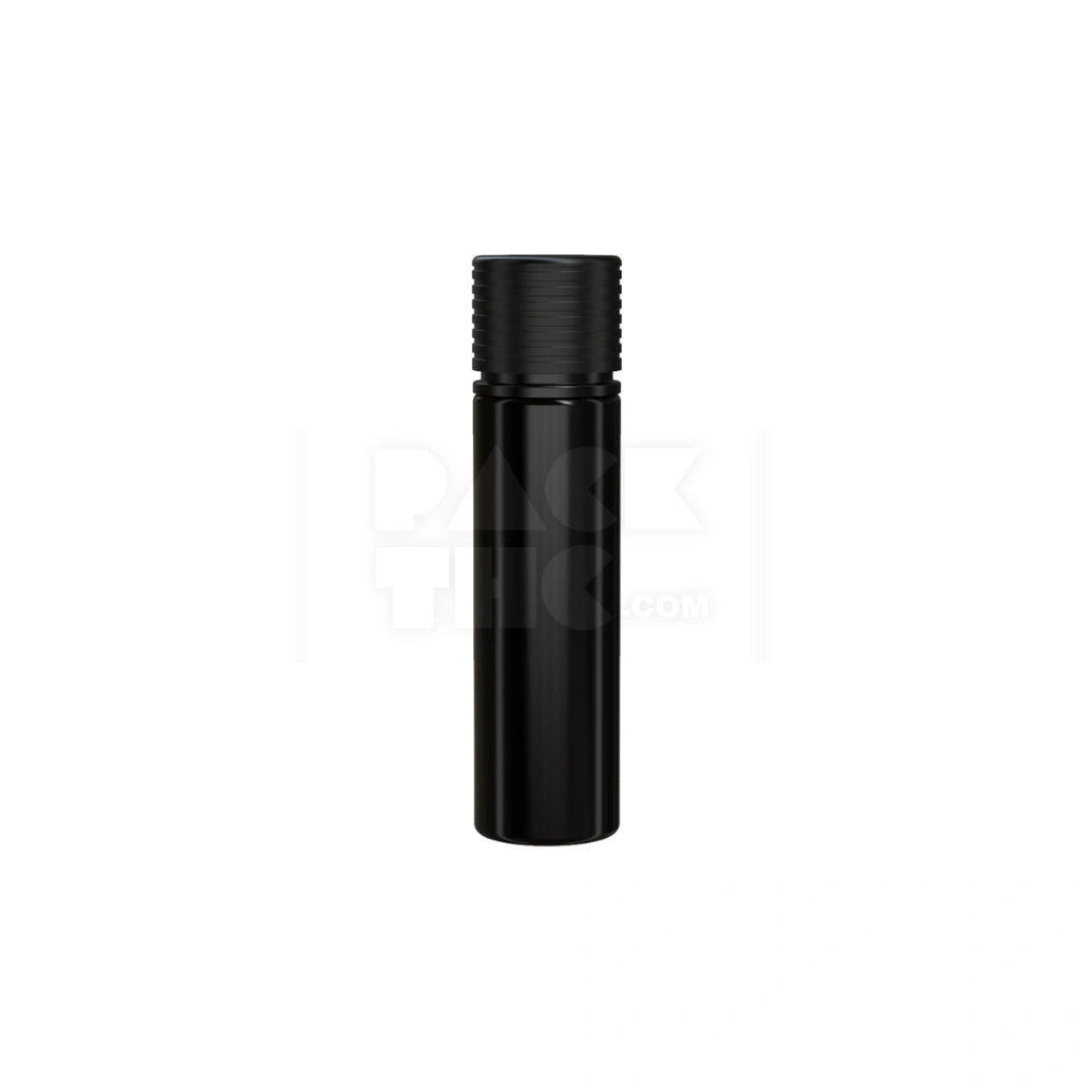 60ML SPIRAL CR BOTTLE WITH FRICTION FIT CLOSURE & TAMPER EVIDENT BREAK-OFF BAND (OPAQUE BLACK BOTTLE WITH OPAQUE BLACK CLOSURE) - (500 count)