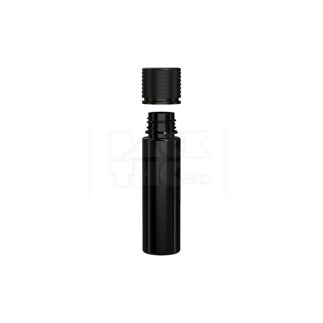 image 60ML SPIRAL CR BOTTLE WITH FRICTION FIT CLOSURE & TAMPER EVIDENT BREAK-OFF BAND (OPAQUE BLACK BOTTLE WITH OPAQUE BLACK CLOSURE) - (500 count)