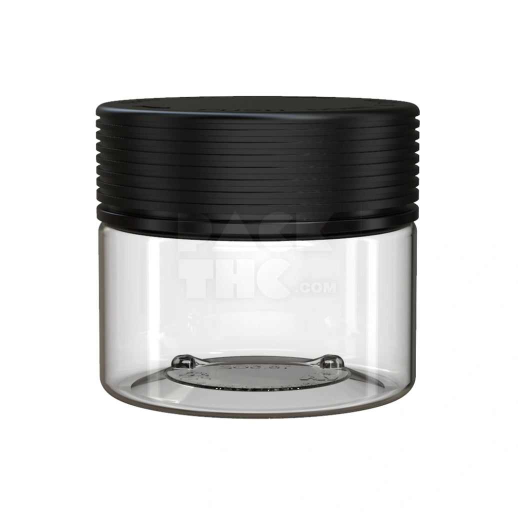 10OZ (300CC) SPIRAL CR XL CONTAINER WITH INTEGRATED LINER & TAMPER EVIDENT BREAK-OFF BAND (CLEAR NATURAL CONTAINER WITH OPAQUE BLACK CLOSURE) - (80 count)