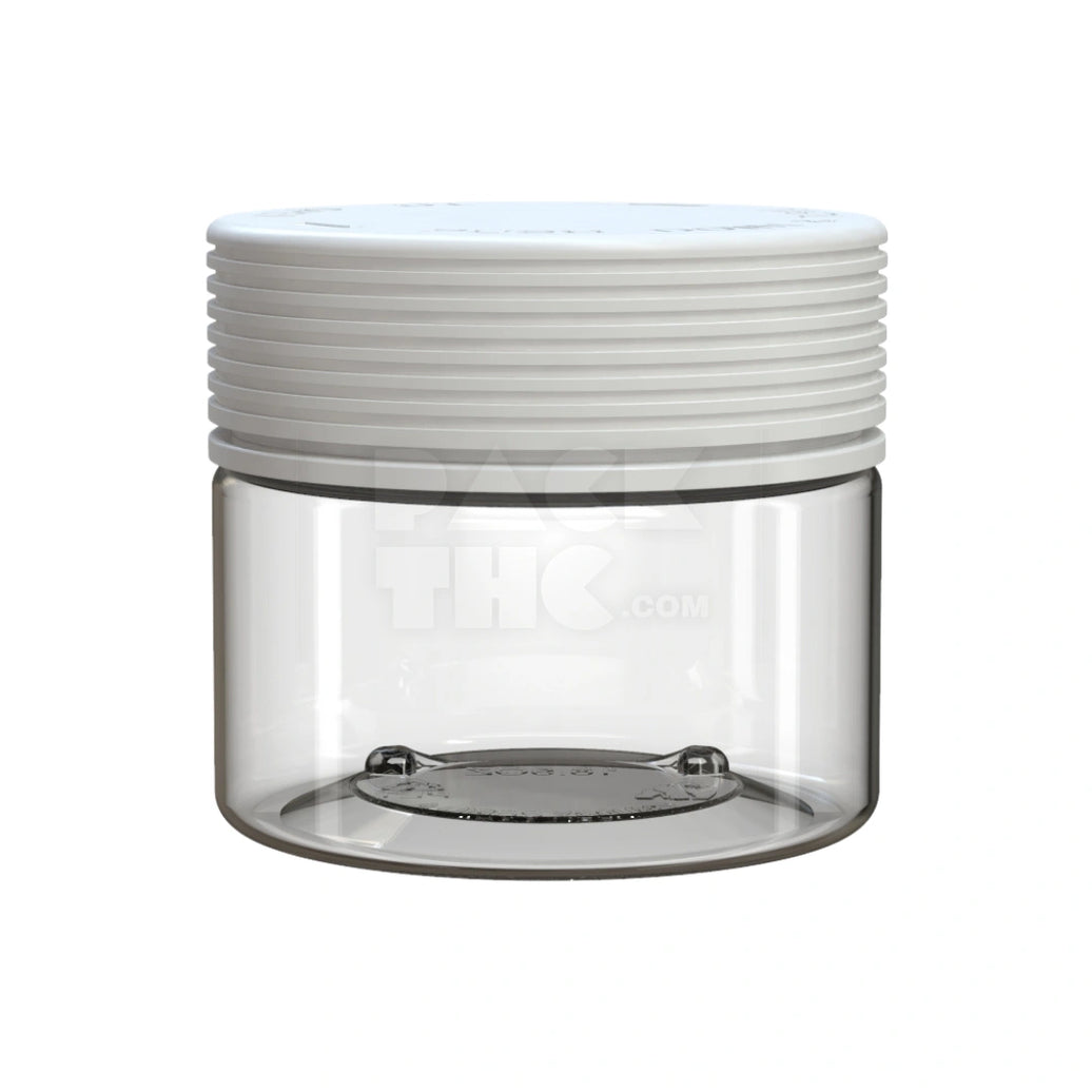 10OZ (300CC) SPIRAL CR XL CONTAINER WITH INTEGRATED LINER & TAMPER EVIDENT BREAK-OFF BAND (CLEAR NATURAL CONTAINER WITH OPAQUE WHITE CLOSURE) - (80 count)