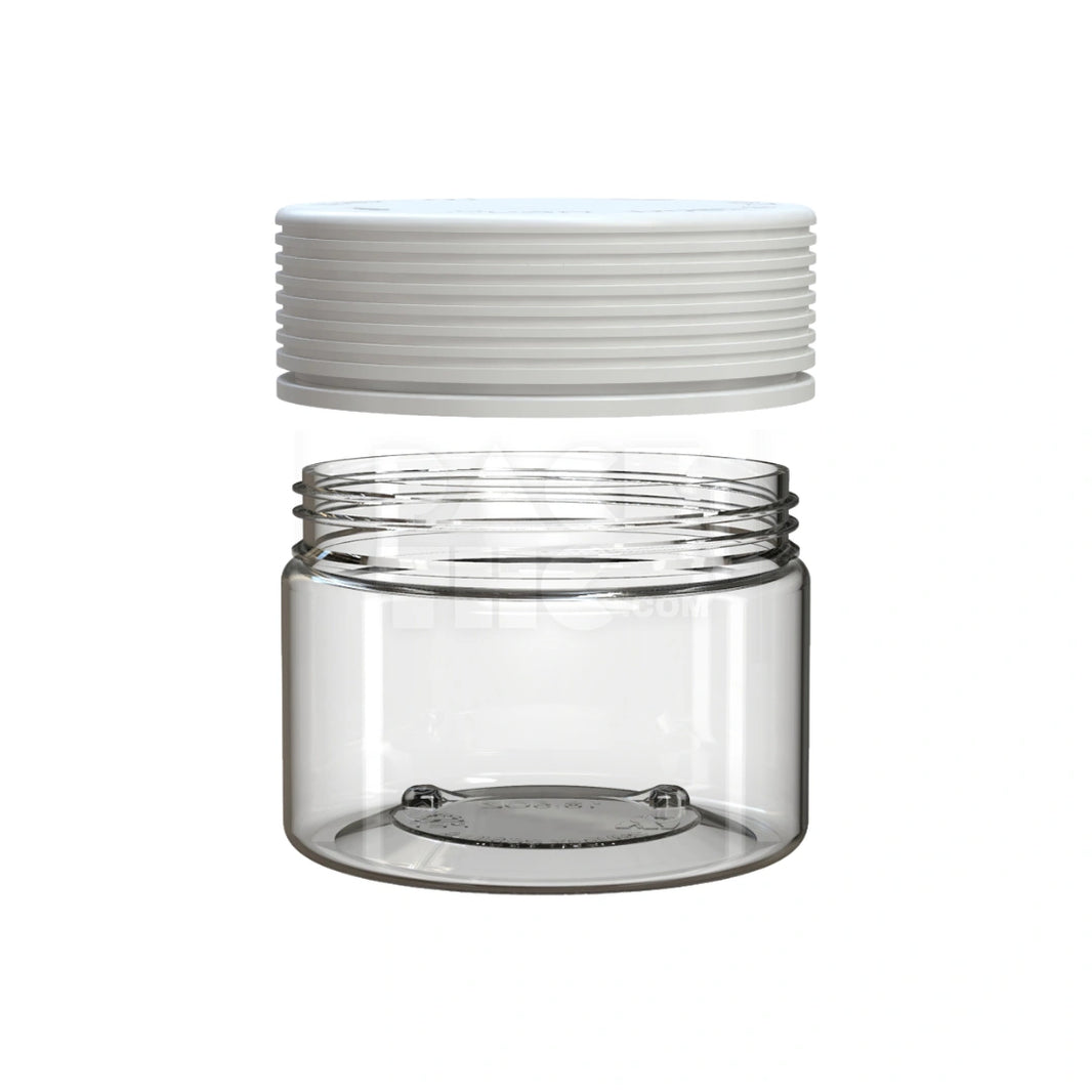 image 10OZ (300CC) SPIRAL CR XL CONTAINER WITH INTEGRATED LINER & TAMPER EVIDENT BREAK-OFF BAND (CLEAR NATURAL CONTAINER WITH OPAQUE WHITE CLOSURE) - (80 count)