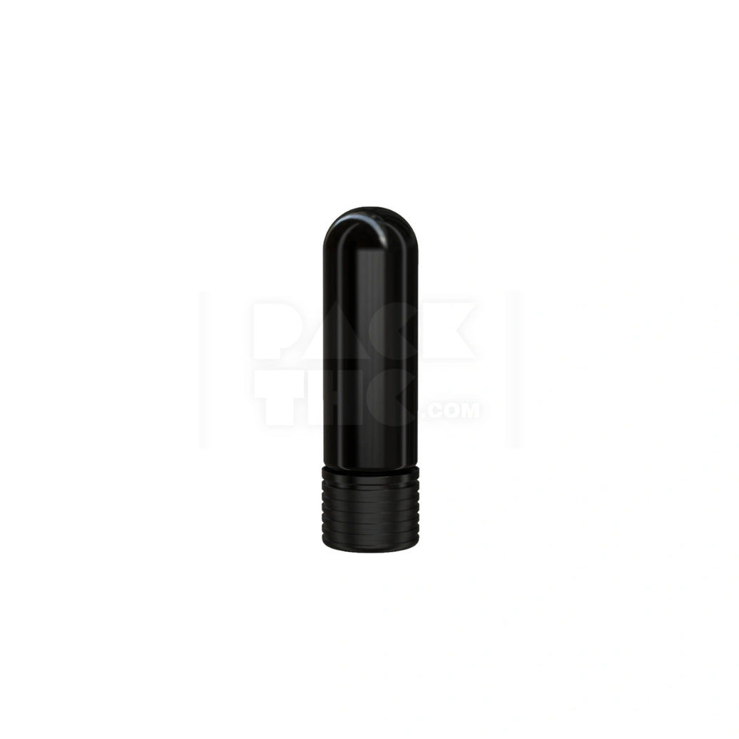 65MM SPIRAL CR CARTRIDGE CONTAINER, ROUND TOP WITH 510-THREAD & TAMPER EVIDENT BREAK-OFF BAND (OPAQUE BLACK CONTAINER WITH OPAQUE BLACK CLOSURE) - (400 count)