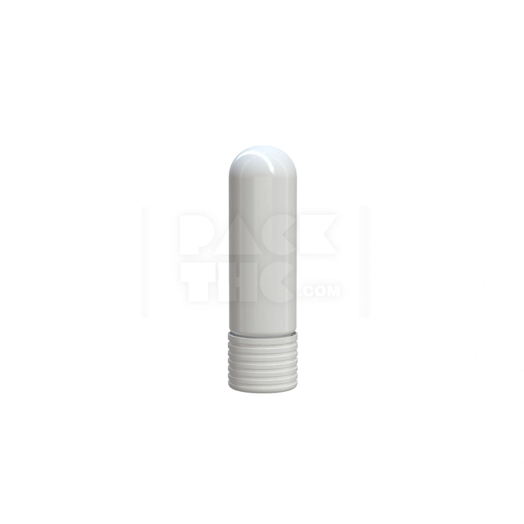 65MM SPIRAL CR CARTRIDGE CONTAINER, ROUND TOP WITH 510-THREAD & TAMPER EVIDENT BREAK-OFF BAND (OPAQUE WHITE CONTAINER WITH OPAQUE WHITE CLOSURE) - (400 count)