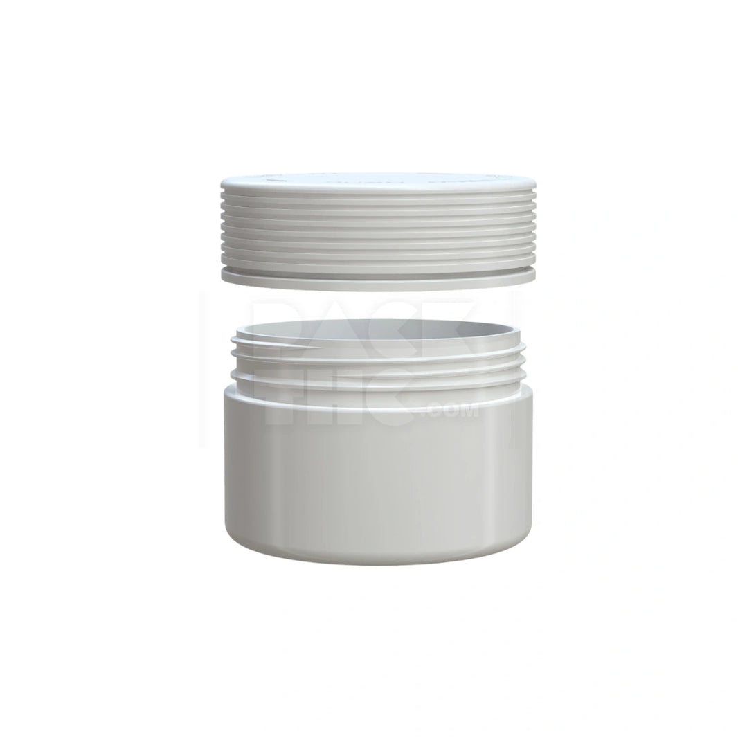 image 7.5OZ (220CC) SPIRAL CR XL CONTAINER WITH INTEGRATED LINER & TAMPER EVIDENT BREAK-OFF BAND (OPAQUE WHITE CONTAINER WITH OPAQUE WHITE CLOSURE) - (100 count)