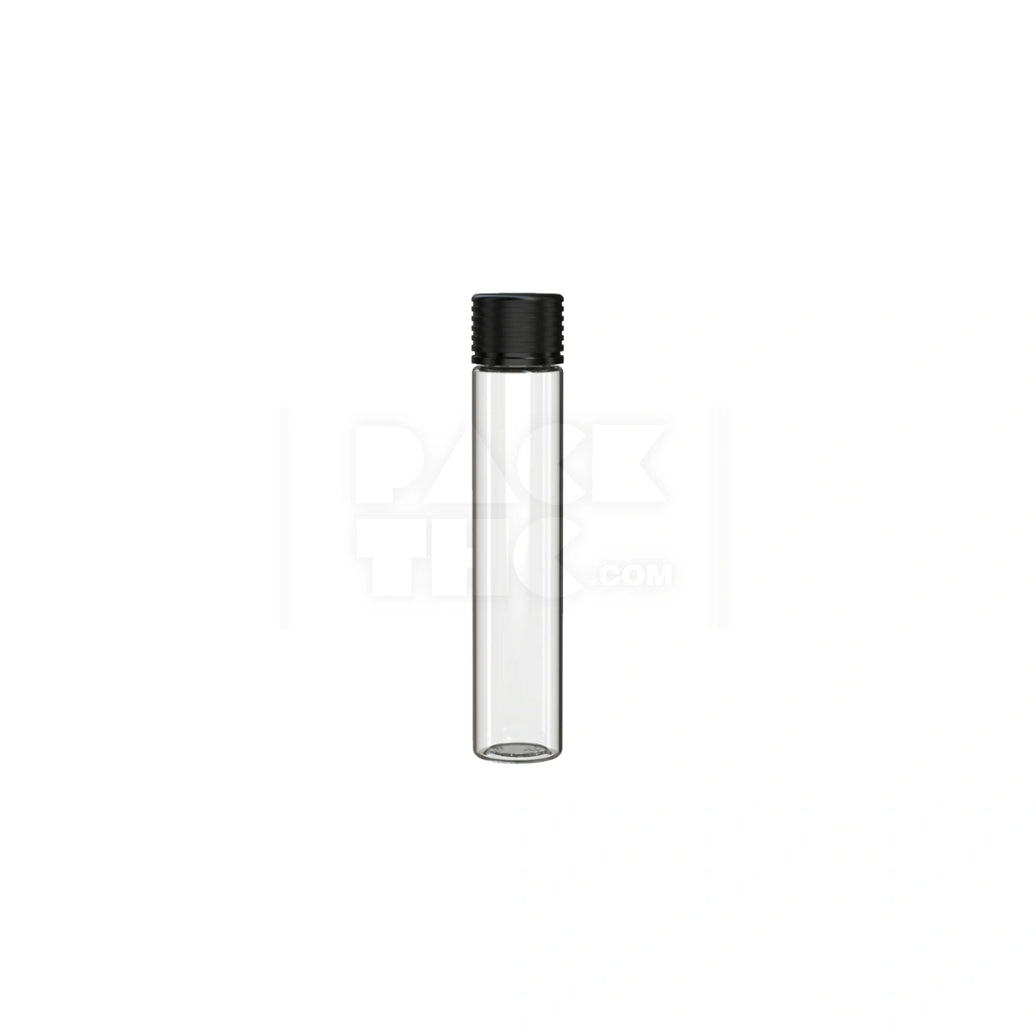 115MM SPIRAL CR TUBE WITH INTEGRATED LINER & TAMPER EVIDENT BREAK-OFF BAND (CLEAR NATURAL TUBE WITH OPAQUE BLACK CLOSURE) - (200 count)