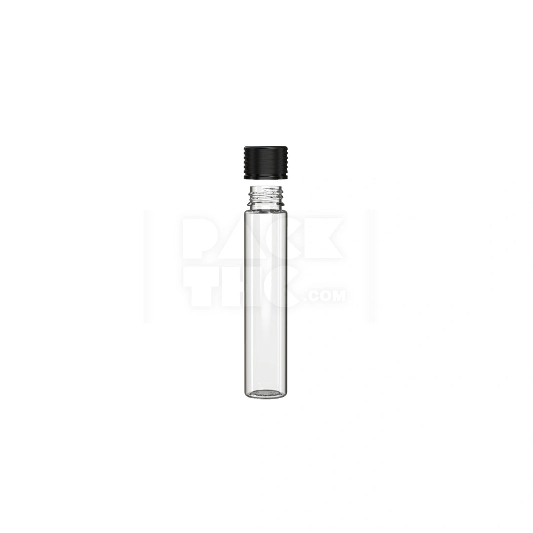 image 115MM SPIRAL CR TUBE WITH INTEGRATED LINER & TAMPER EVIDENT BREAK-OFF BAND (CLEAR NATURAL TUBE WITH OPAQUE BLACK CLOSURE) - (200 count)