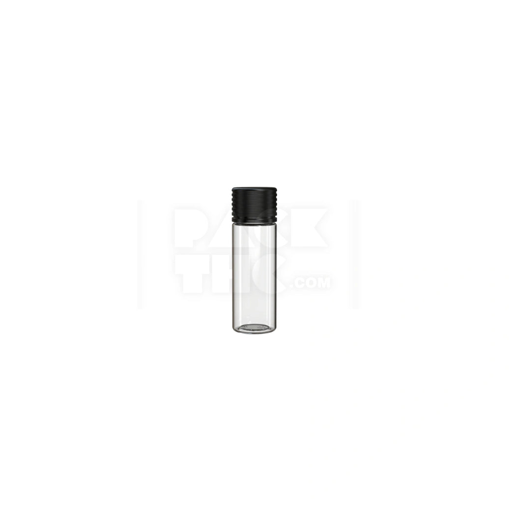 65MM SPIRAL CR TUBE WITH INTEGRATED LINER & TAMPER EVIDENT BREAK-OFF BAND (CLEAR NATURAL TUBE WITH OPAQUE BLACK CLOSURE) - (400 count)