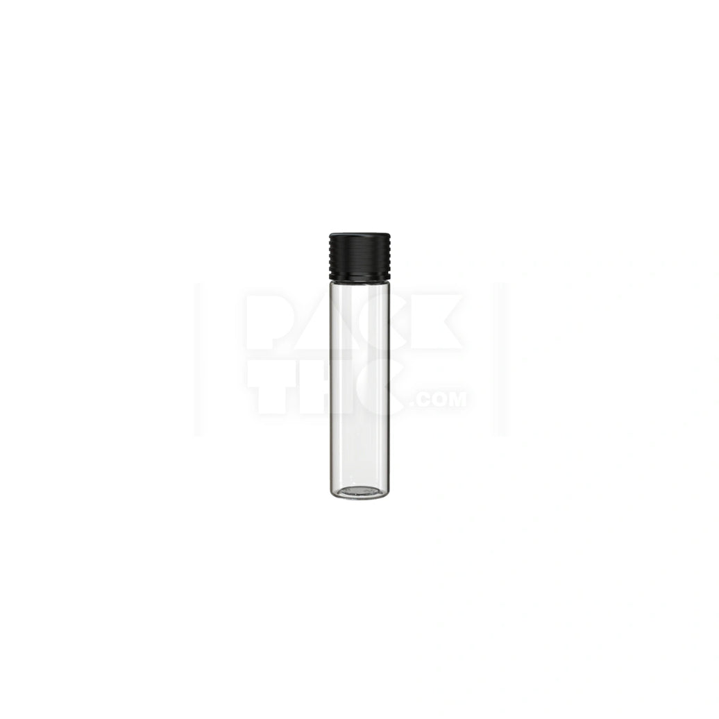 95MM SPIRAL CR TUBE WITH INTEGRATED LINER & TAMPER EVIDENT BREAK-OFF BAND (CLEAR NATURAL TUBE WITH OPAQUE BLACK CLOSURE) - (300 count)