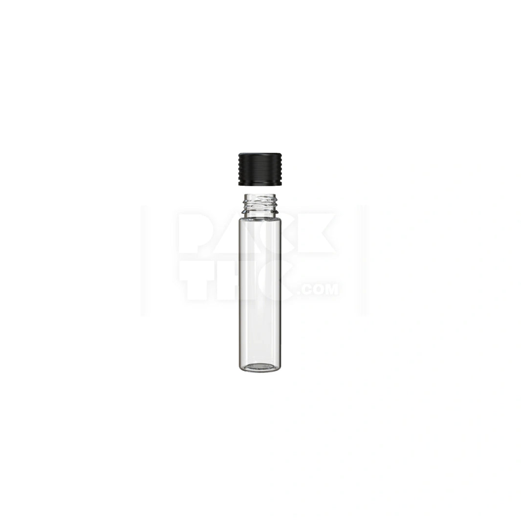 image 95MM SPIRAL CR TUBE WITH INTEGRATED LINER & TAMPER EVIDENT BREAK-OFF BAND (CLEAR NATURAL TUBE WITH OPAQUE BLACK CLOSURE) - (300 count)