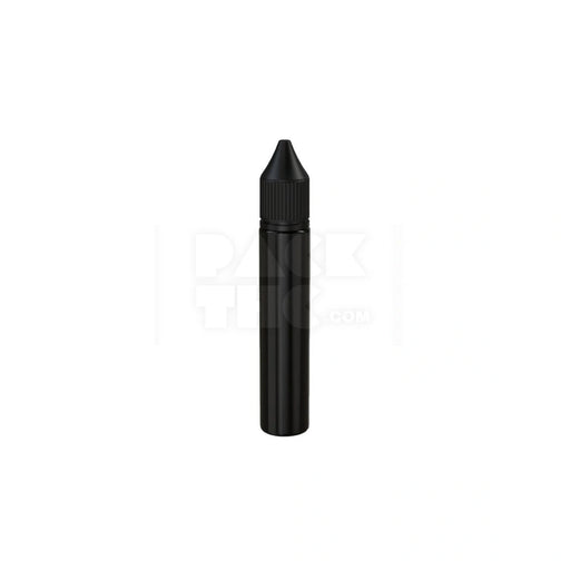 30ML STUBBY PET REDUCER UNICORN BOTTLE WITH TAMPER EVIDENT BREAK-OFF BAND (OPAQUE BLACK BOTTLE WITH OPAQUE BLACK CLOSURE) - (1000 count)