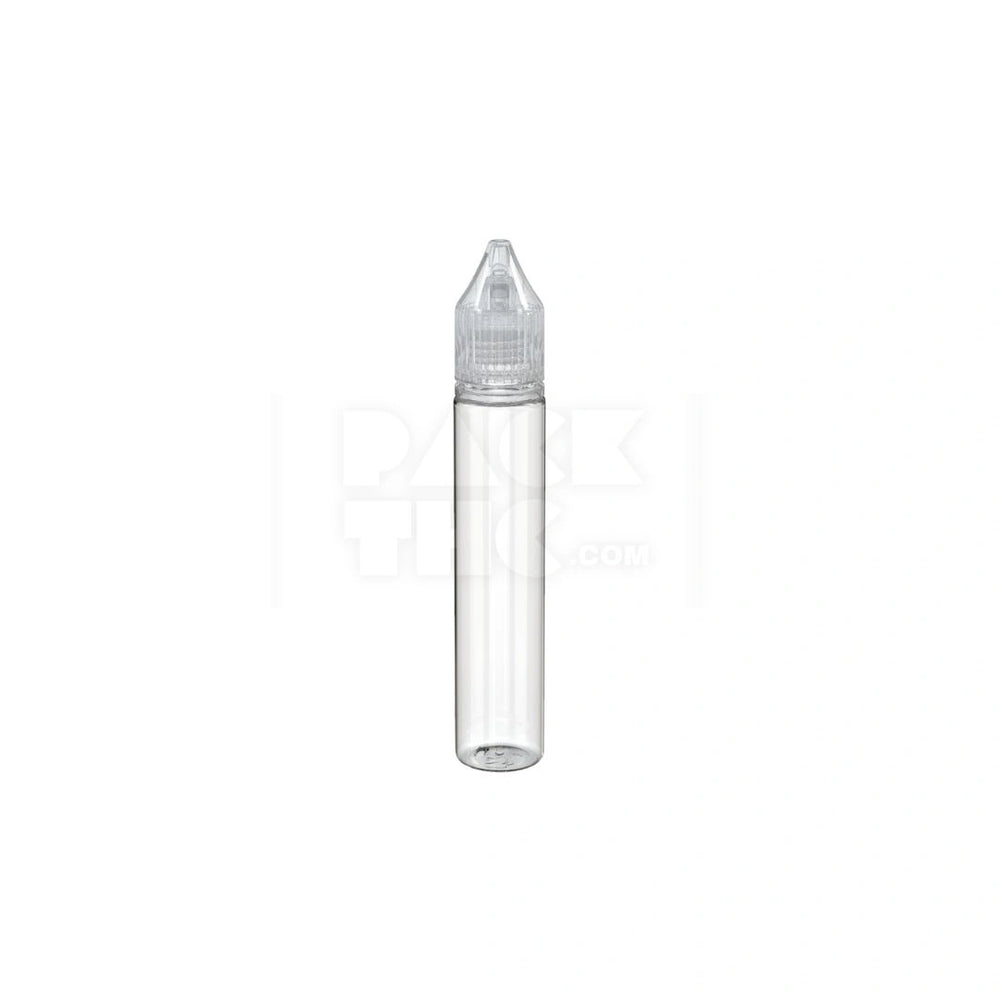 30ML STUBBY PET REDUCER UNICORN BOTTLE WITH TAMPER EVIDENT BREAK-OFF BAND (CLEAR NATURAL BOTTLE WITH CLEAR NATURAL CLOSURE) - (1000 count)