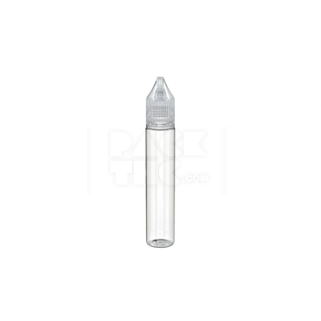 30ML STUBBY PET REDUCER UNICORN BOTTLE WITH TAMPER EVIDENT BREAK-OFF BAND (CLEAR NATURAL BOTTLE WITH CLEAR NATURAL CLOSURE) - (1000 count)