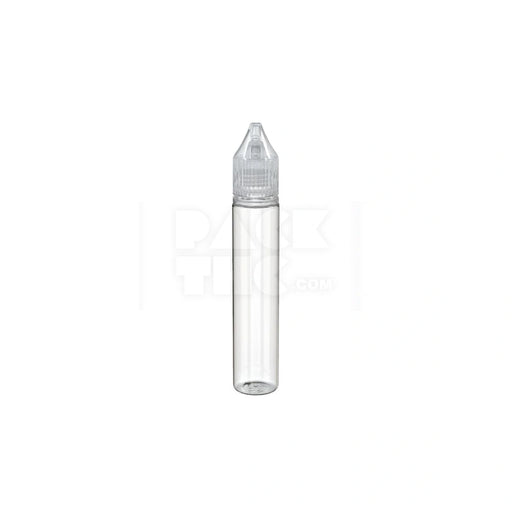 30ML STUBBY PET REDUCER UNICORN BOTTLE WITH TAMPER EVIDENT BREAK-OFF BAND (CLEAR NATURAL BOTTLE WITH CLEAR NATURAL CLOSURE) - (1000 count)