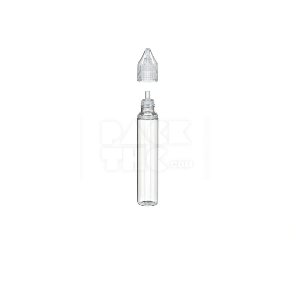 30ML STUBBY PET REDUCER UNICORN BOTTLE WITH TAMPER EVIDENT BREAK-OFF BAND (CLEAR NATURAL BOTTLE WITH CLEAR NATURAL CLOSURE) - (1000 count)