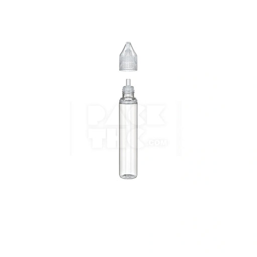 30ML STUBBY PET REDUCER UNICORN BOTTLE WITH TAMPER EVIDENT BREAK-OFF BAND (CLEAR NATURAL BOTTLE WITH CLEAR NATURAL CLOSURE) - (1000 count)