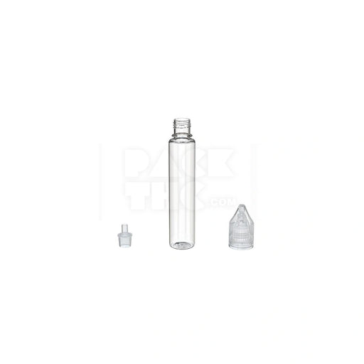 30ML STUBBY PET REDUCER UNICORN BOTTLE WITH TAMPER EVIDENT BREAK-OFF BAND (CLEAR NATURAL BOTTLE WITH CLEAR NATURAL CLOSURE) - (1000 count)