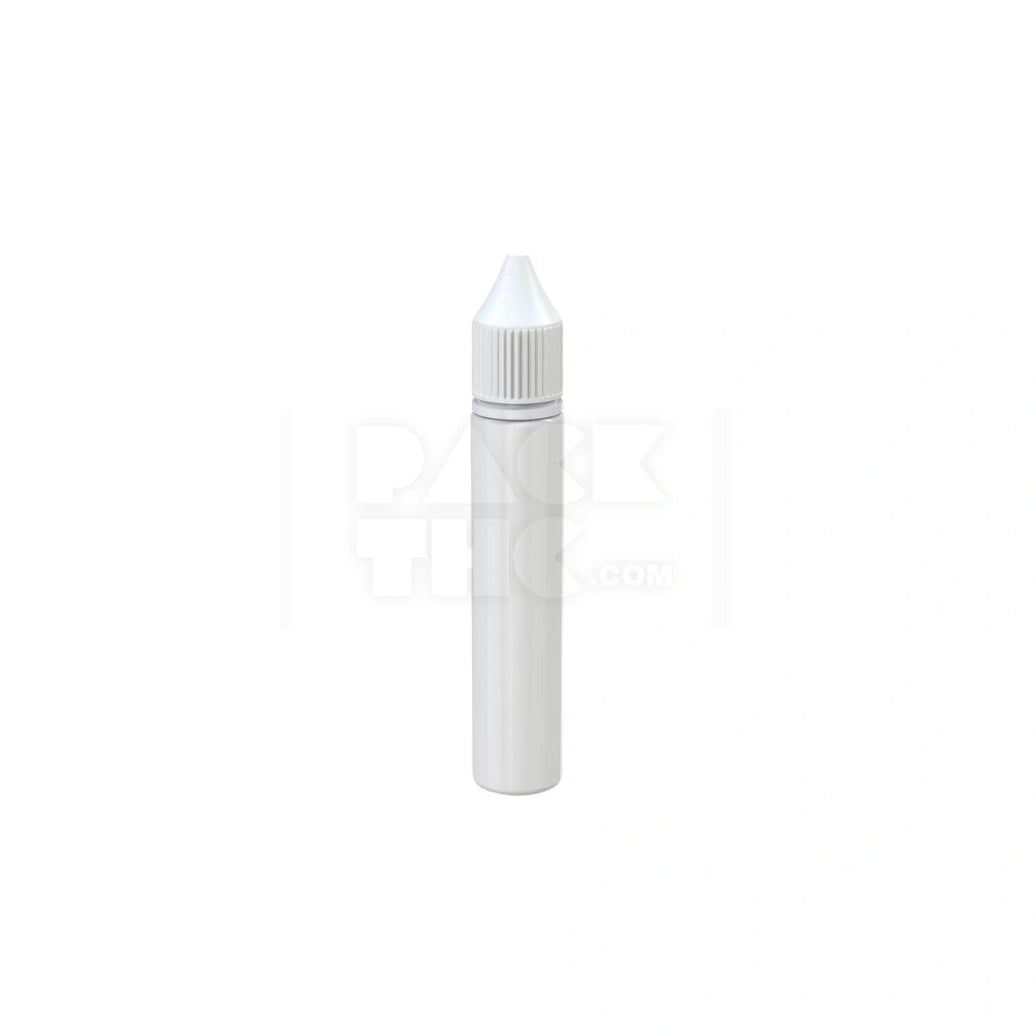 30ML STUBBY PET REDUCER UNICORN BOTTLE WITH TAMPER EVIDENT BREAK-OFF BAND (OPAQUE WHITE BOTTLE WITH OPAQUE WHITE CLOSURE) - (1000 count)