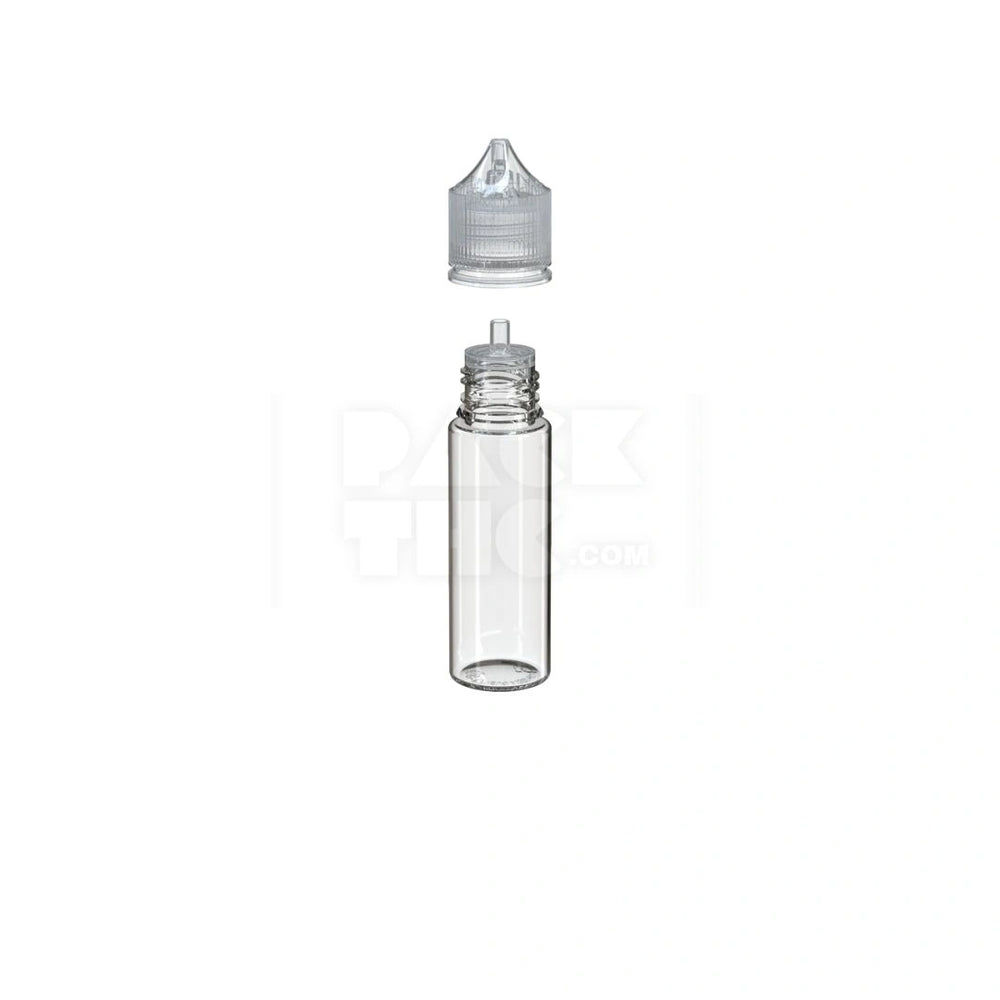 50ML PET REDUCER UNICORN BOTTLE WITH TAMPER EVIDENT BREAK-OFF BAND (CLEAR NATURAL BOTTLE WITH CLEAR NATURAL CLOSURE) - (500 count)