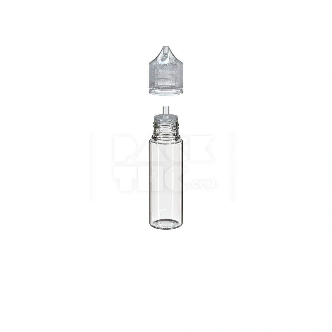 image 50ML PET REDUCER UNICORN BOTTLE WITH TAMPER EVIDENT BREAK-OFF BAND (CLEAR NATURAL BOTTLE WITH CLEAR NATURAL CLOSURE) - (500 count)