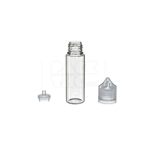 50ML PET REDUCER UNICORN BOTTLE WITH TAMPER EVIDENT BREAK-OFF BAND (CLEAR NATURAL BOTTLE WITH CLEAR NATURAL CLOSURE) - (500 count)
